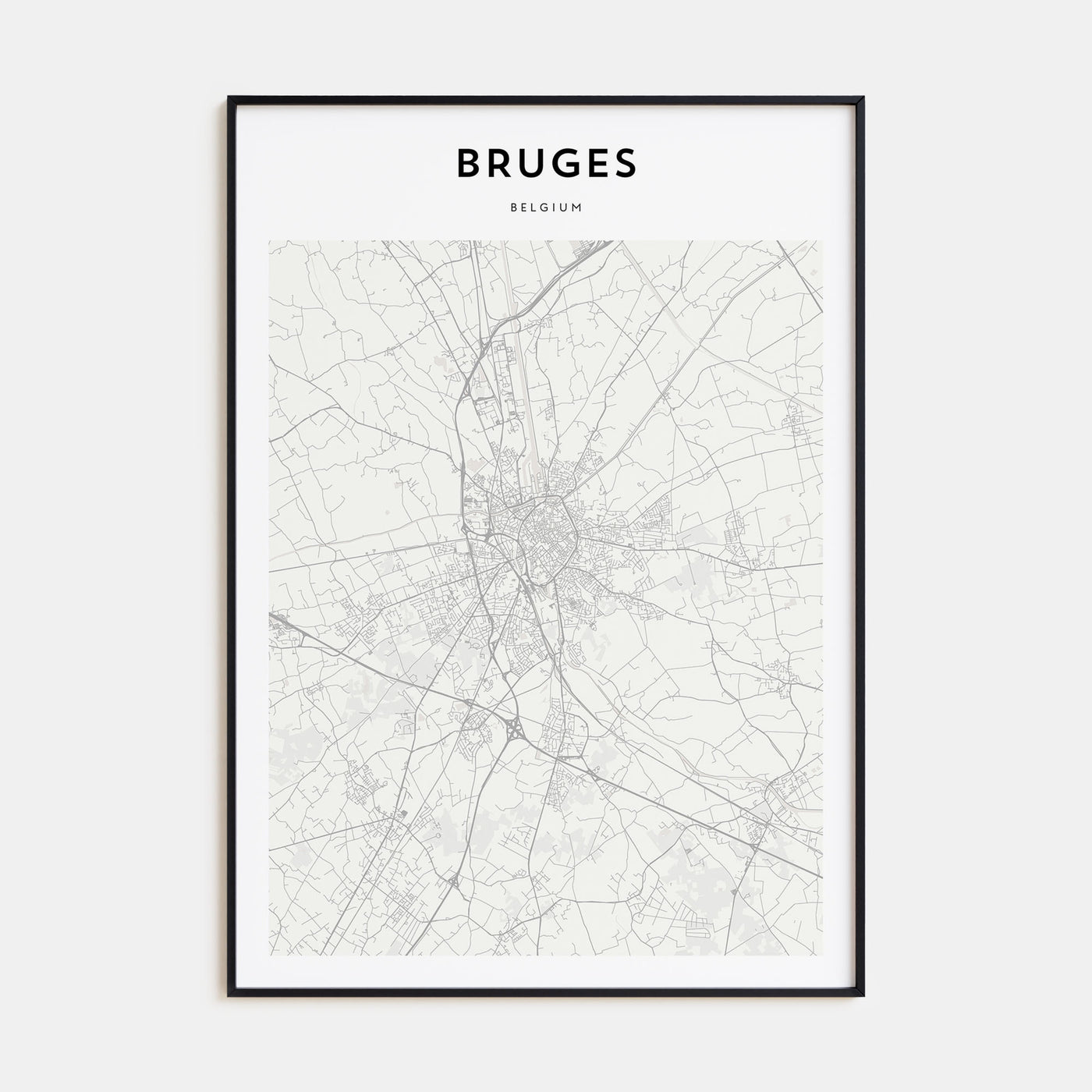 Bruges Map Portrait Poster