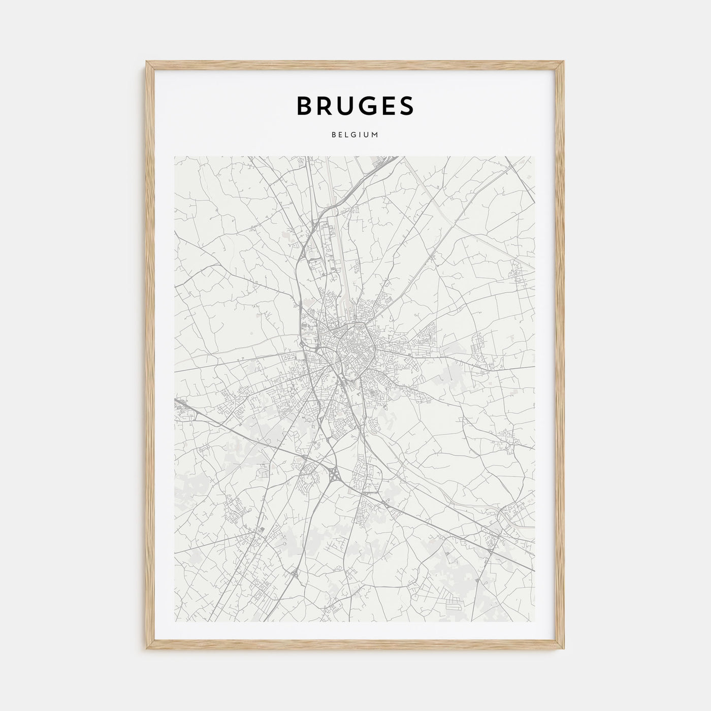 Bruges Map Portrait Poster