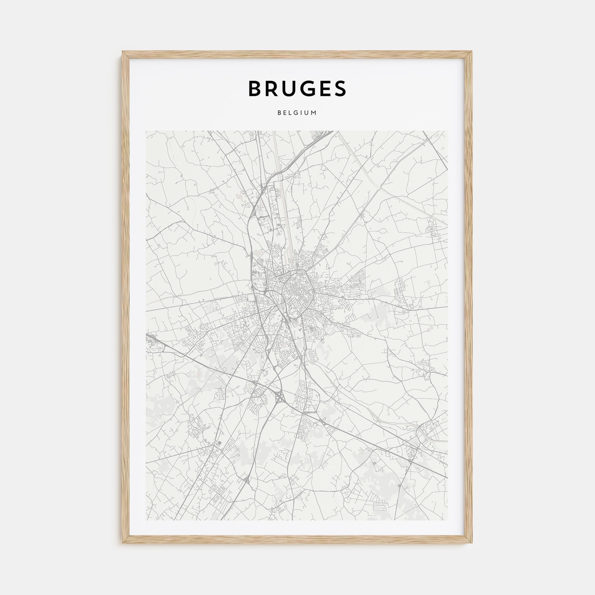 Bruges Map Portrait Poster