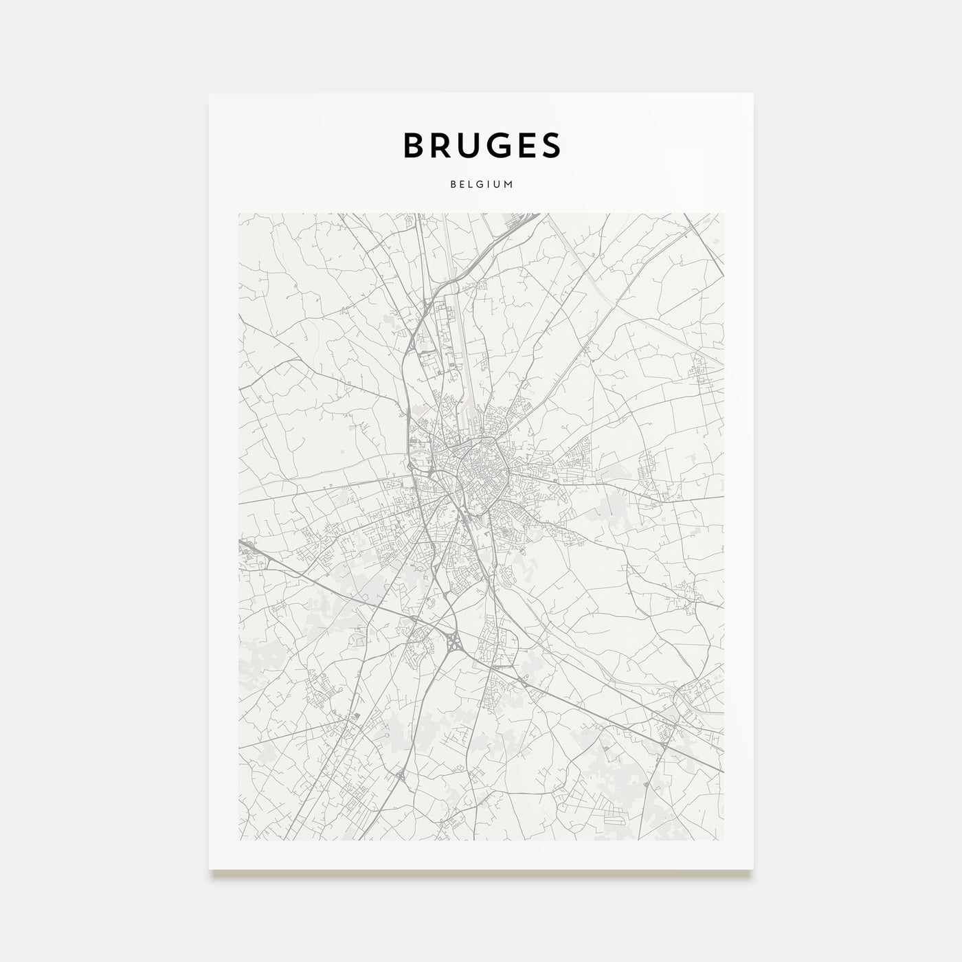 Bruges Map Portrait Poster