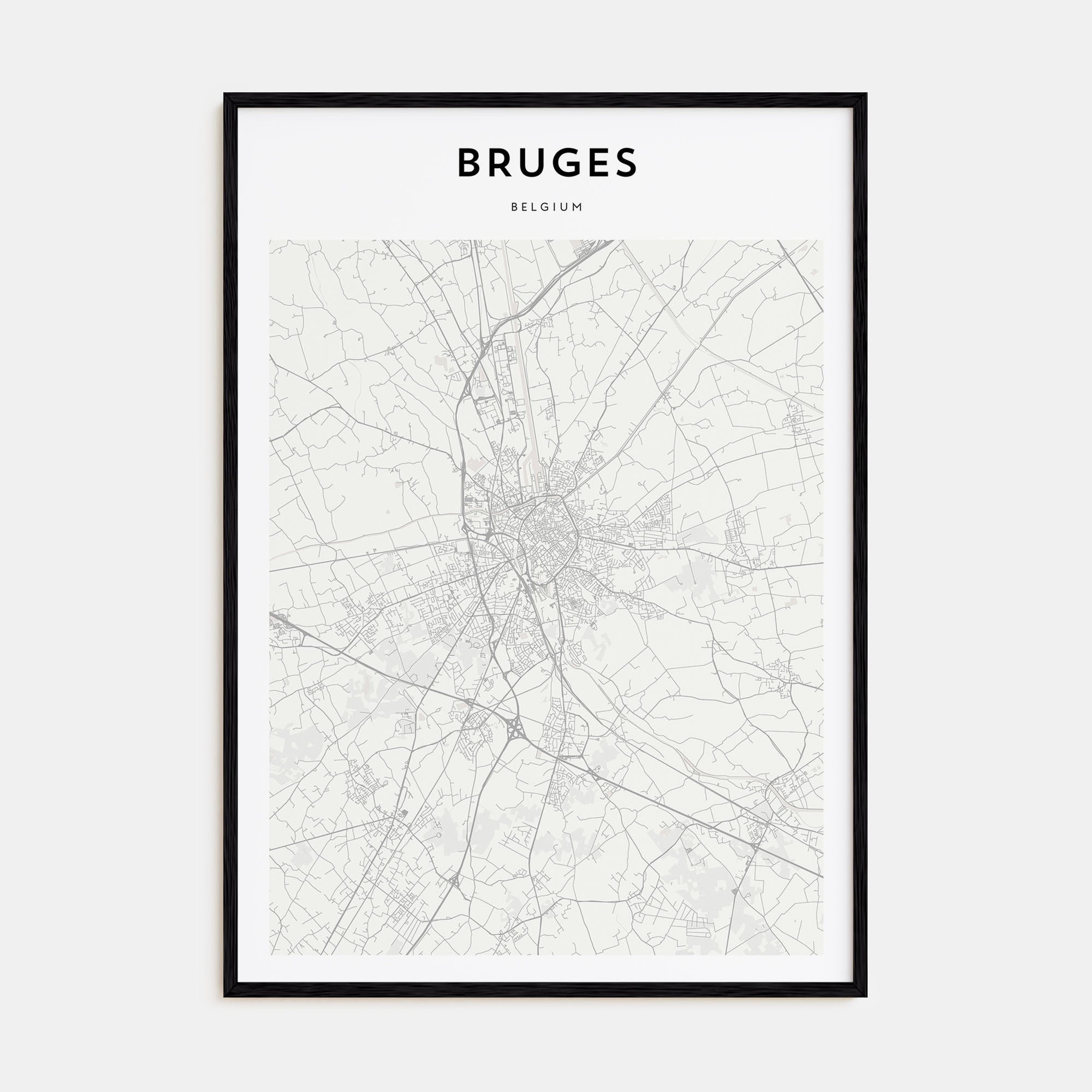 Bruges Map Portrait Poster