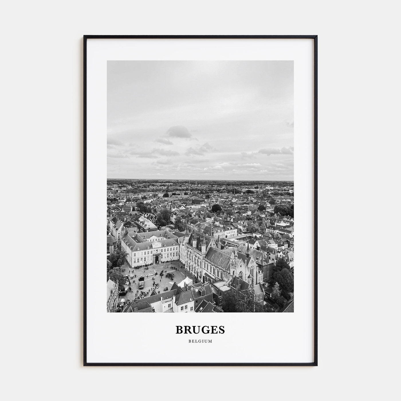 Bruges Portrait B&W Poster