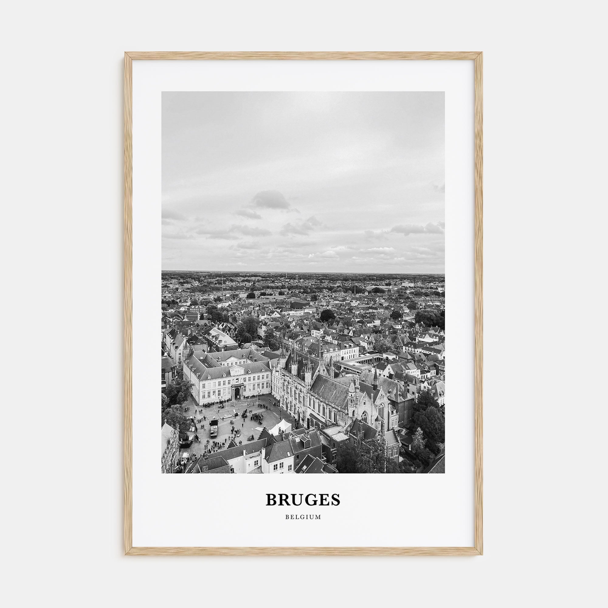 Bruges Portrait B&W Poster