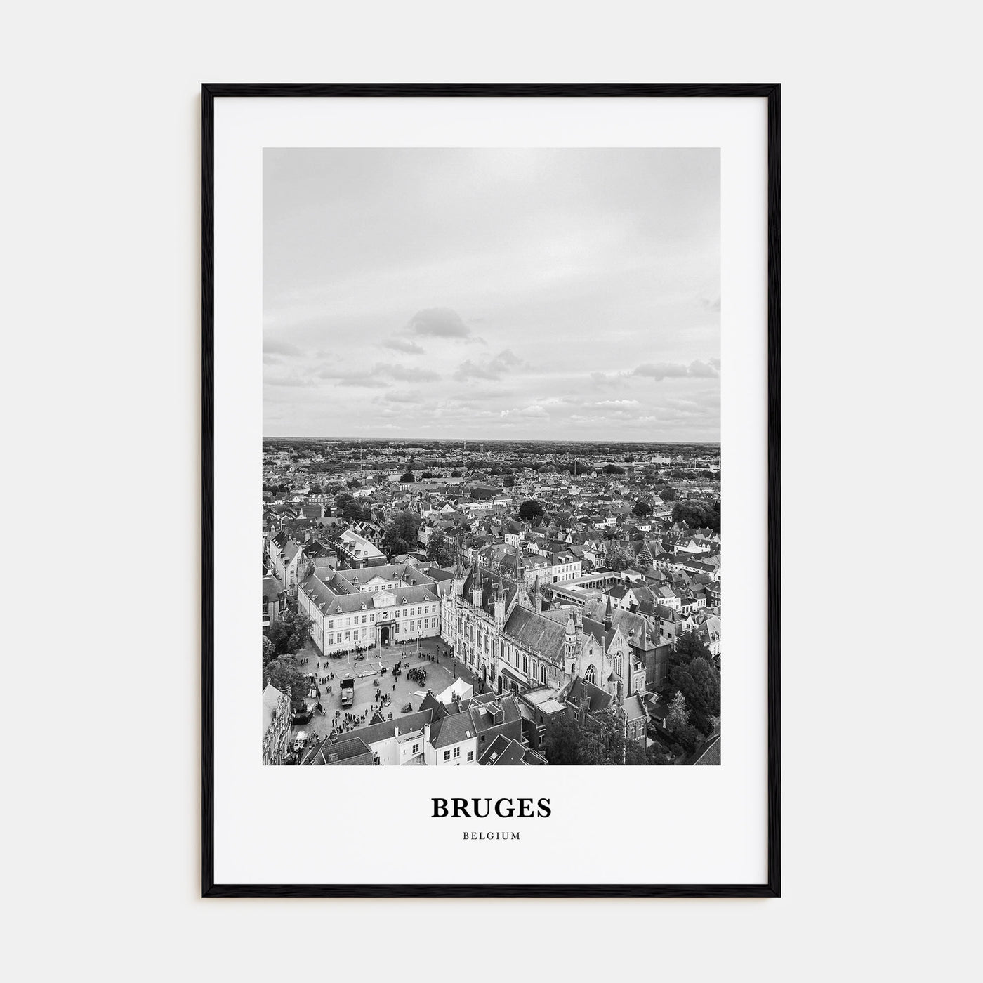 Bruges Portrait B&W Poster
