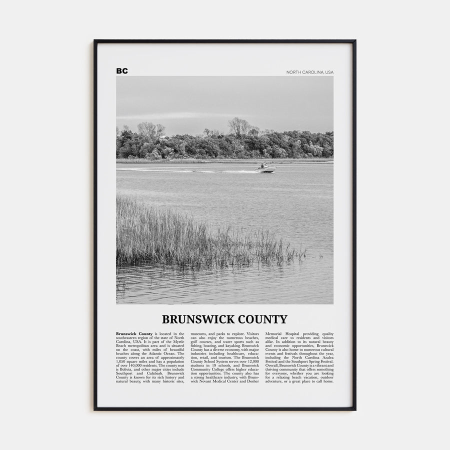Brunswick County Travel B&W Poster