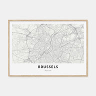 Brussels Map Landscape Poster