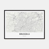 Brussels Map Landscape Poster