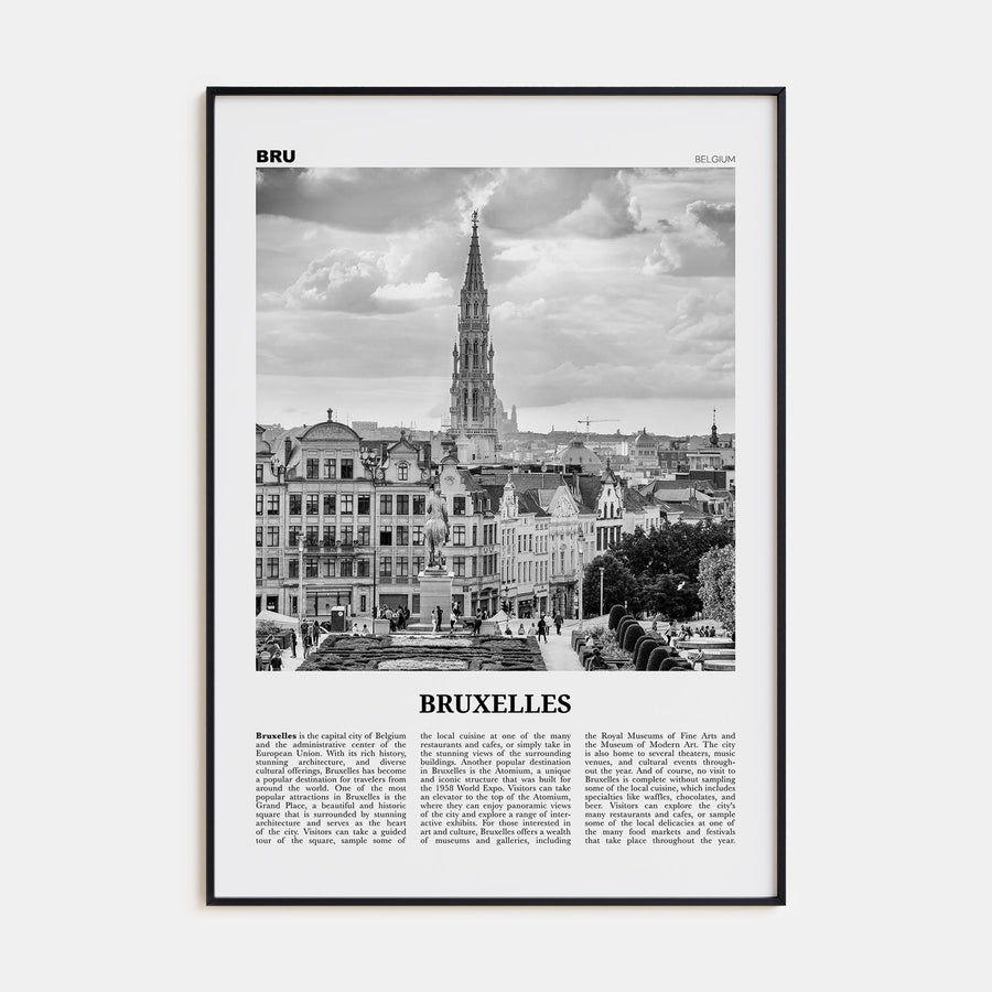Bruxelles Travel B&W Poster