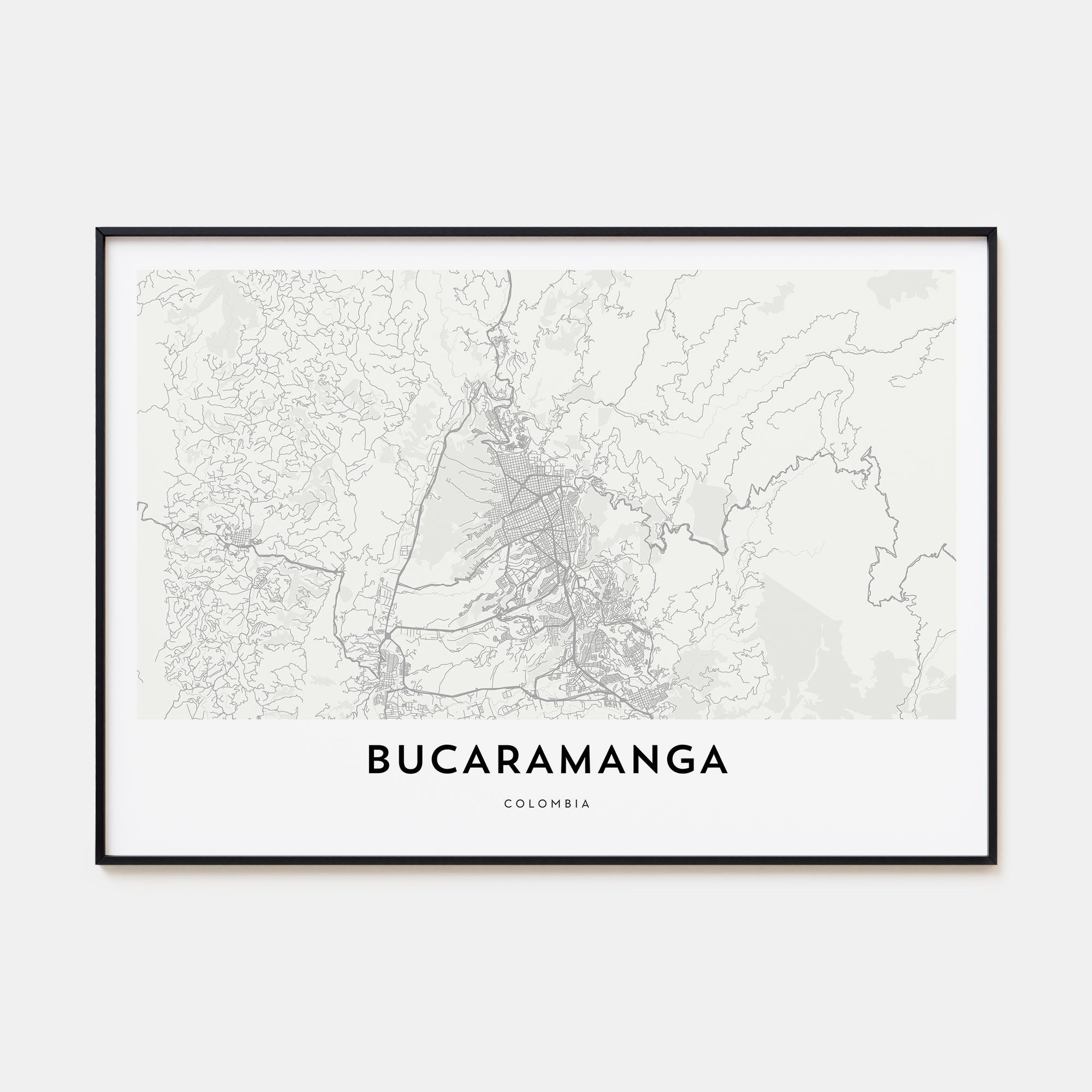 Bucaramanga Map Landscape Poster