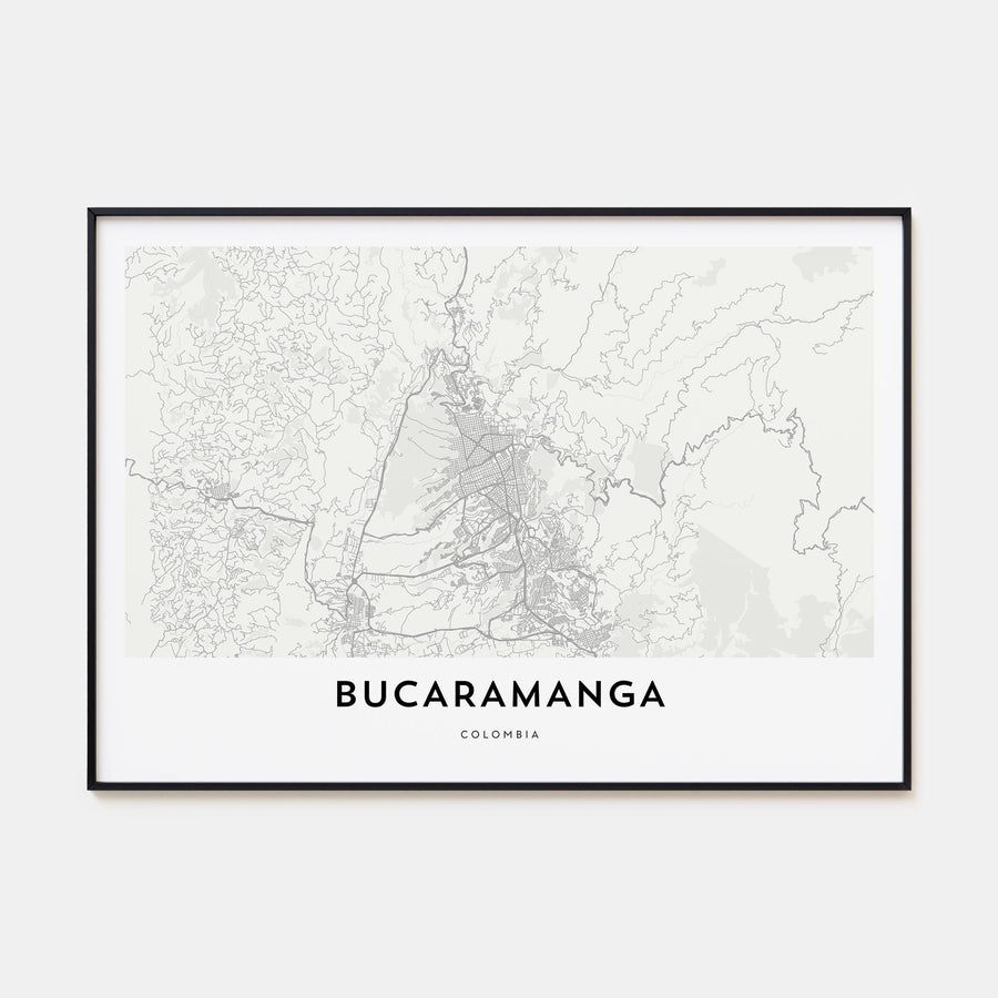 Bucaramanga Map Landscape Poster