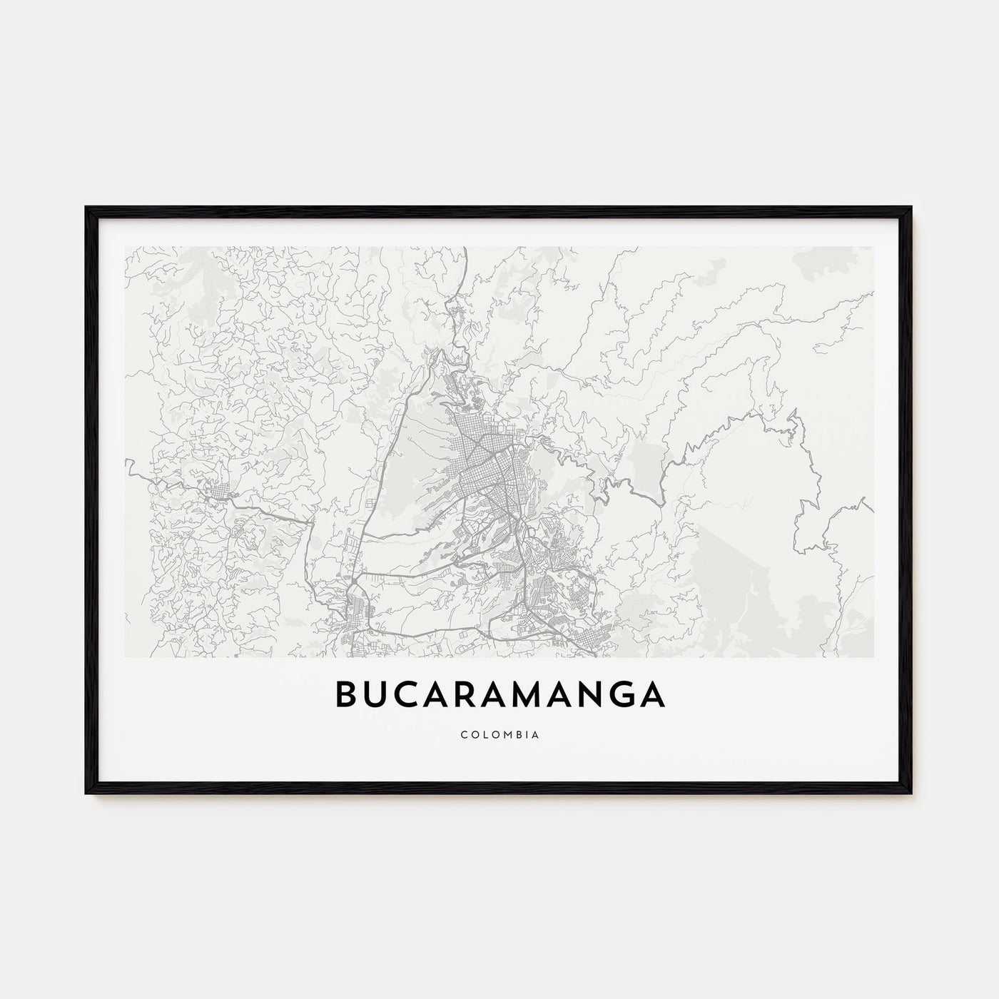Bucaramanga Map Landscape Poster