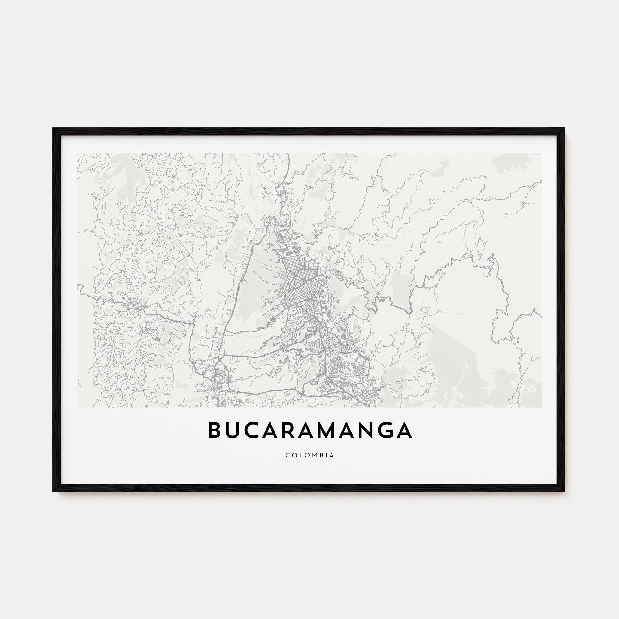Bucaramanga Map Landscape Poster