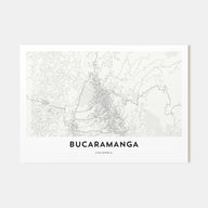 Bucaramanga Map Landscape Poster