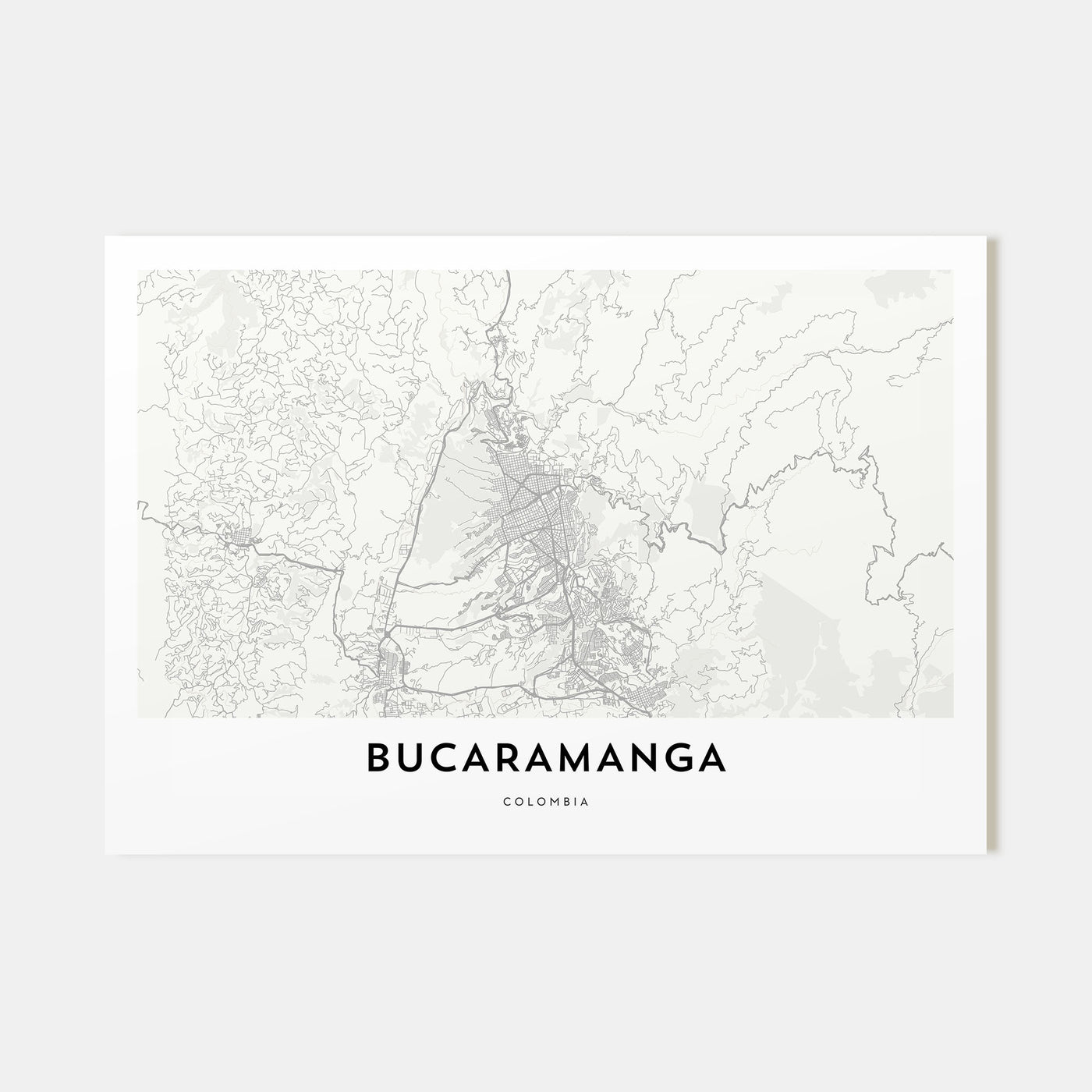Bucaramanga Map Landscape Poster