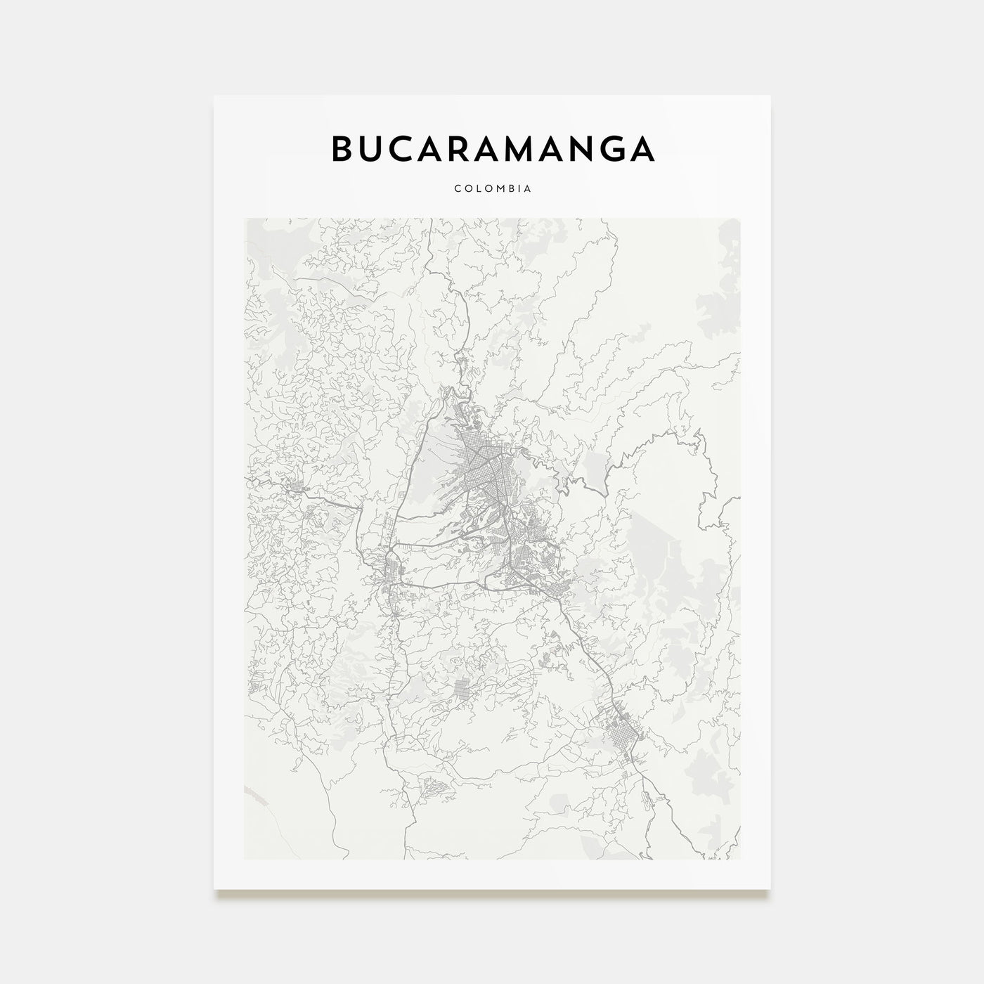 Bucaramanga Map Portrait Poster
