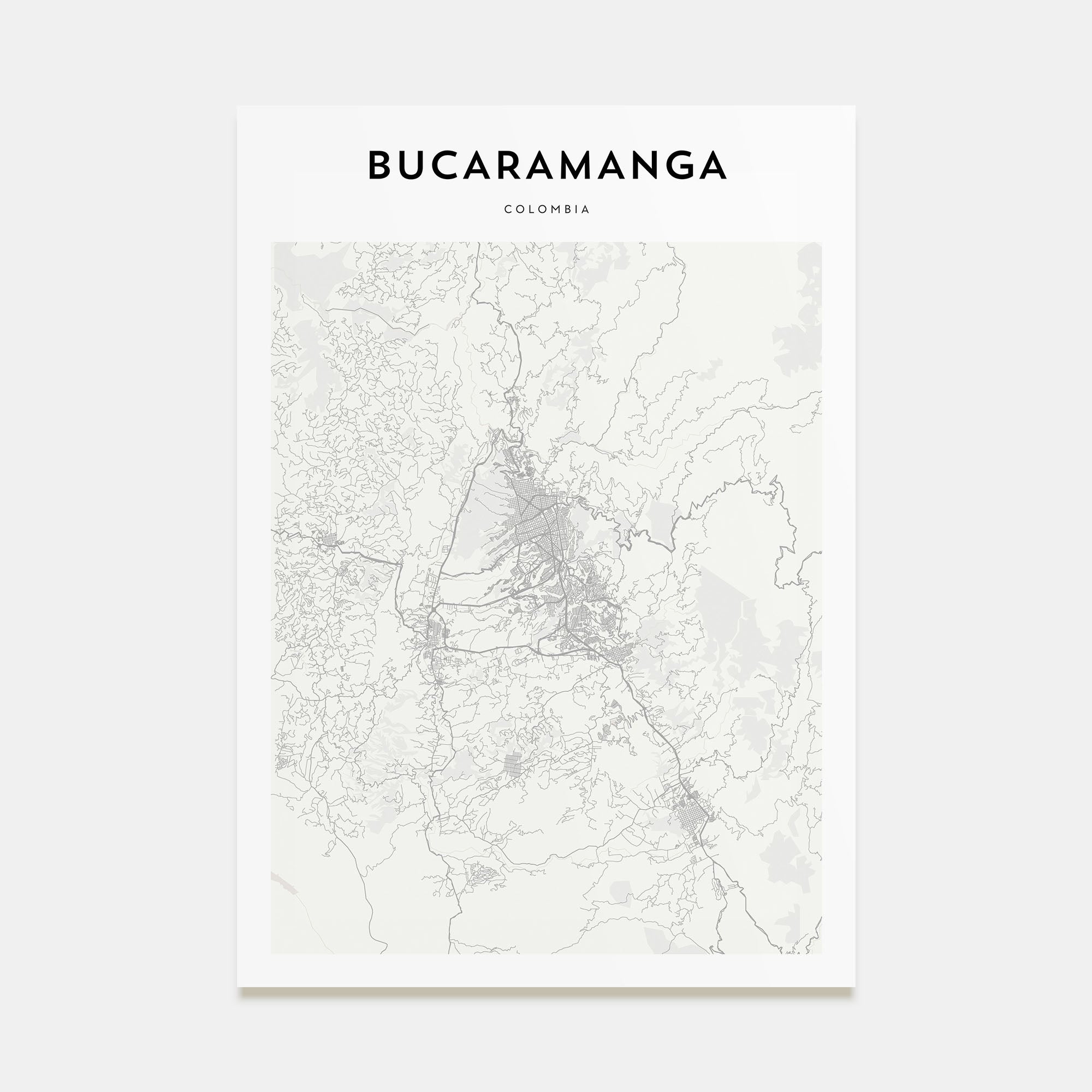 Bucaramanga Map Portrait Poster