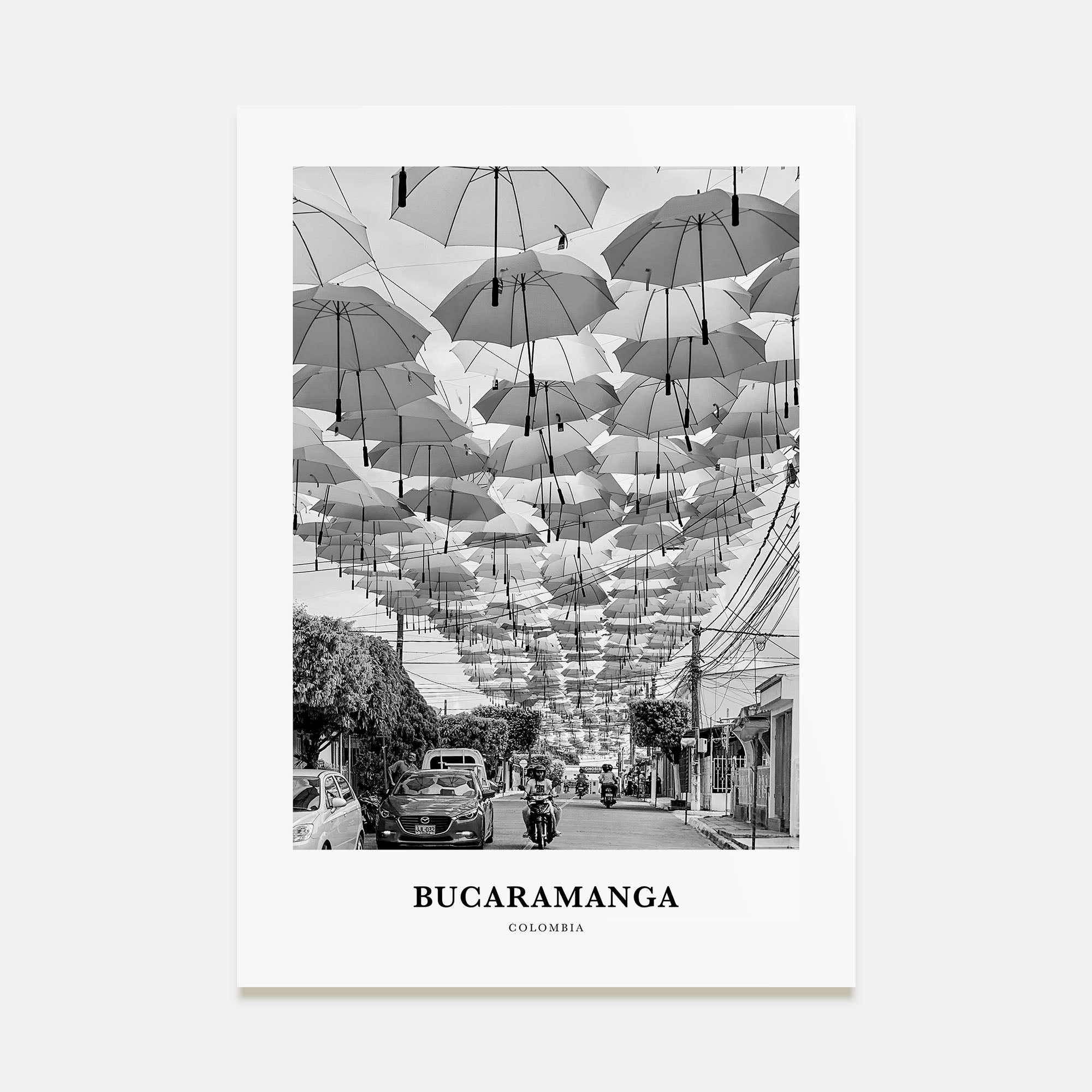 Bucaramanga Portrait B&W Poster