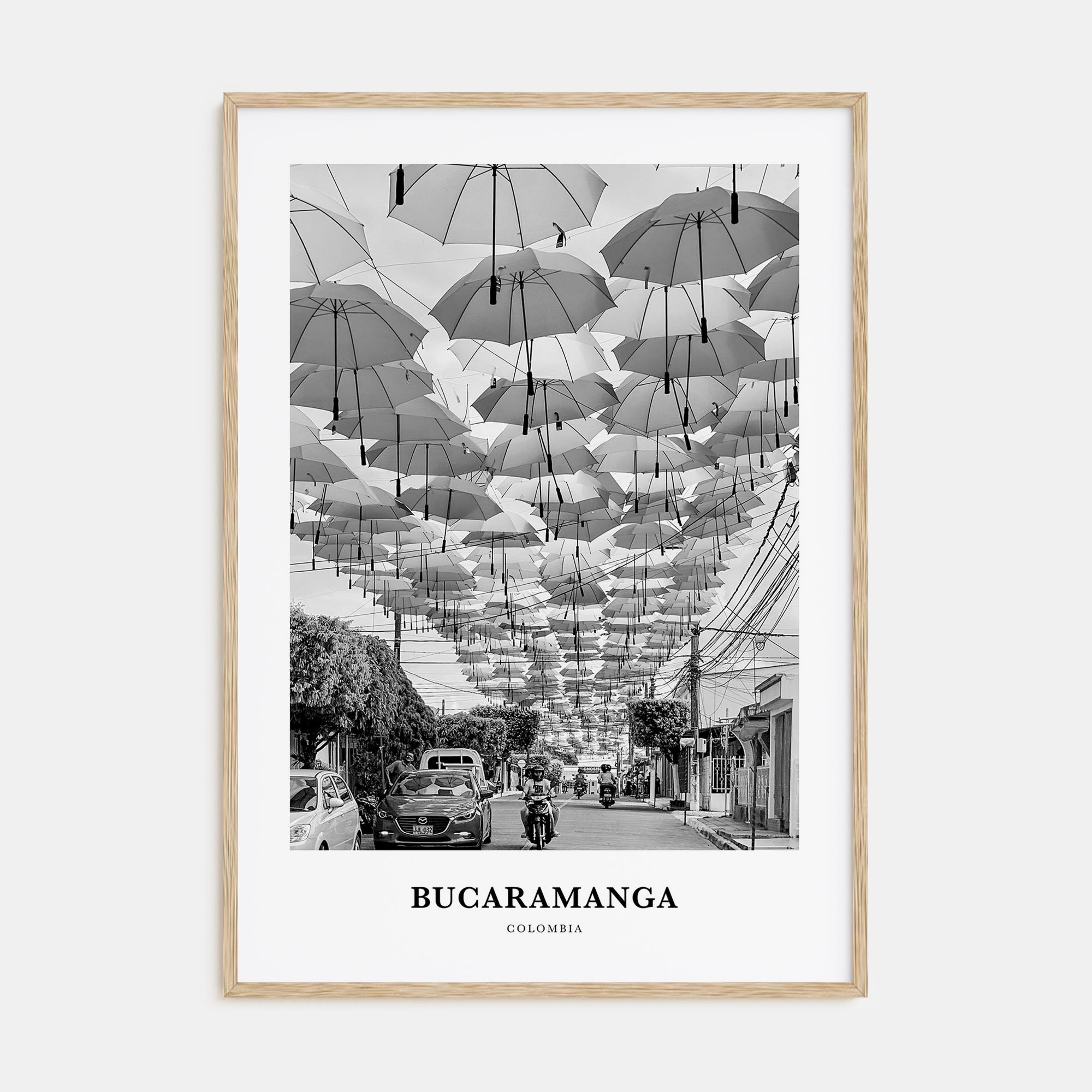 Bucaramanga Portrait B&W Poster