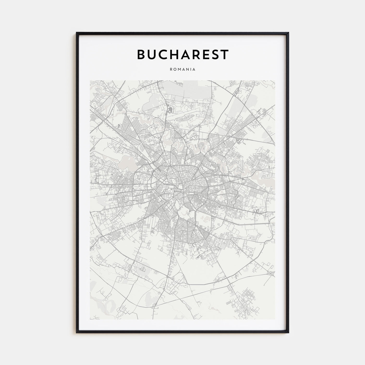 Bucharest Map Portrait Poster