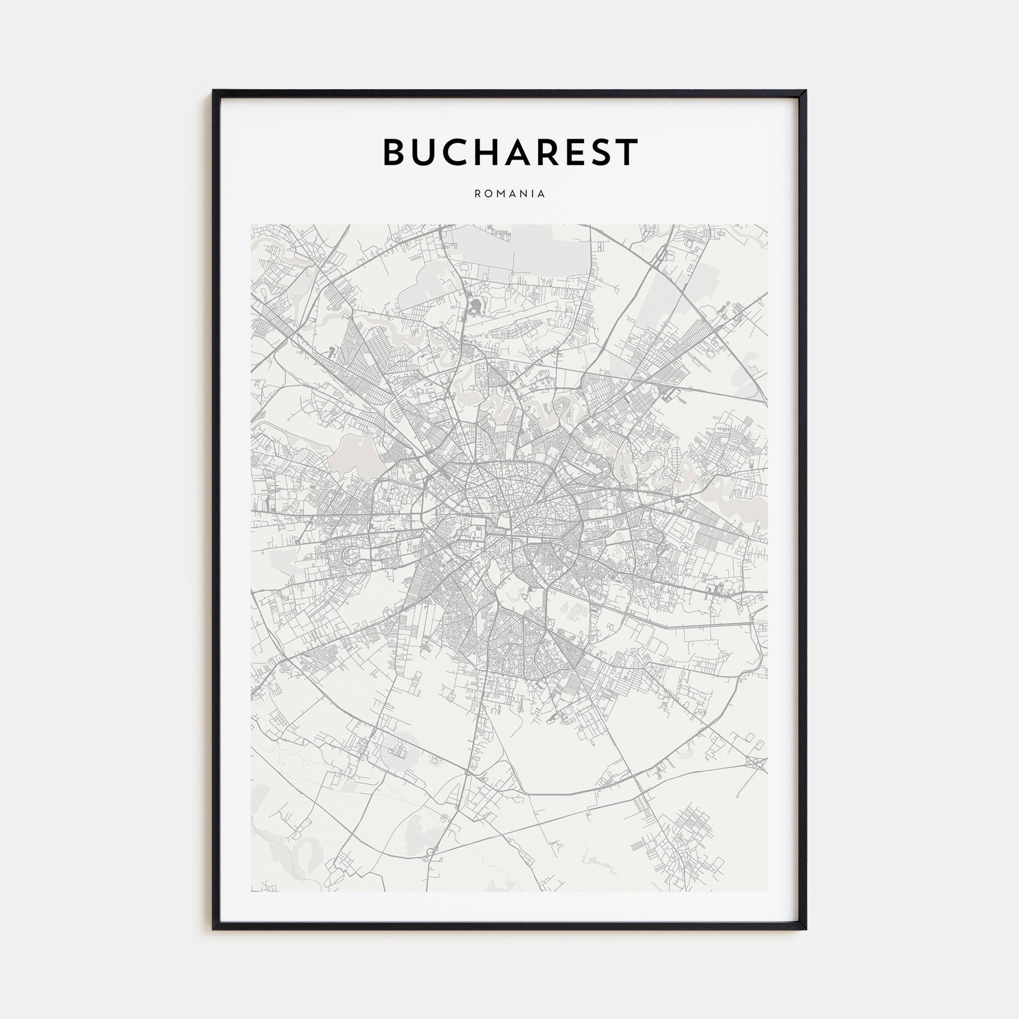 Bucharest Map Portrait Poster