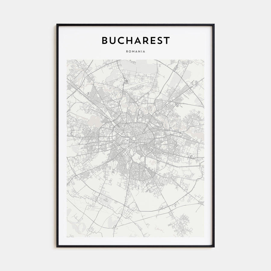 Bucharest Map Portrait Poster