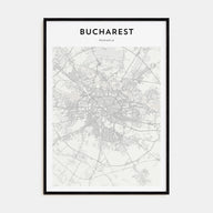 Bucharest Map Portrait Poster