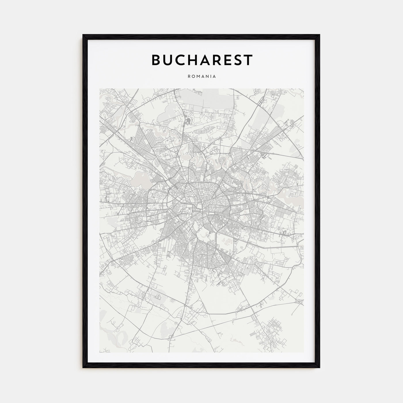 Bucharest Map Portrait Poster