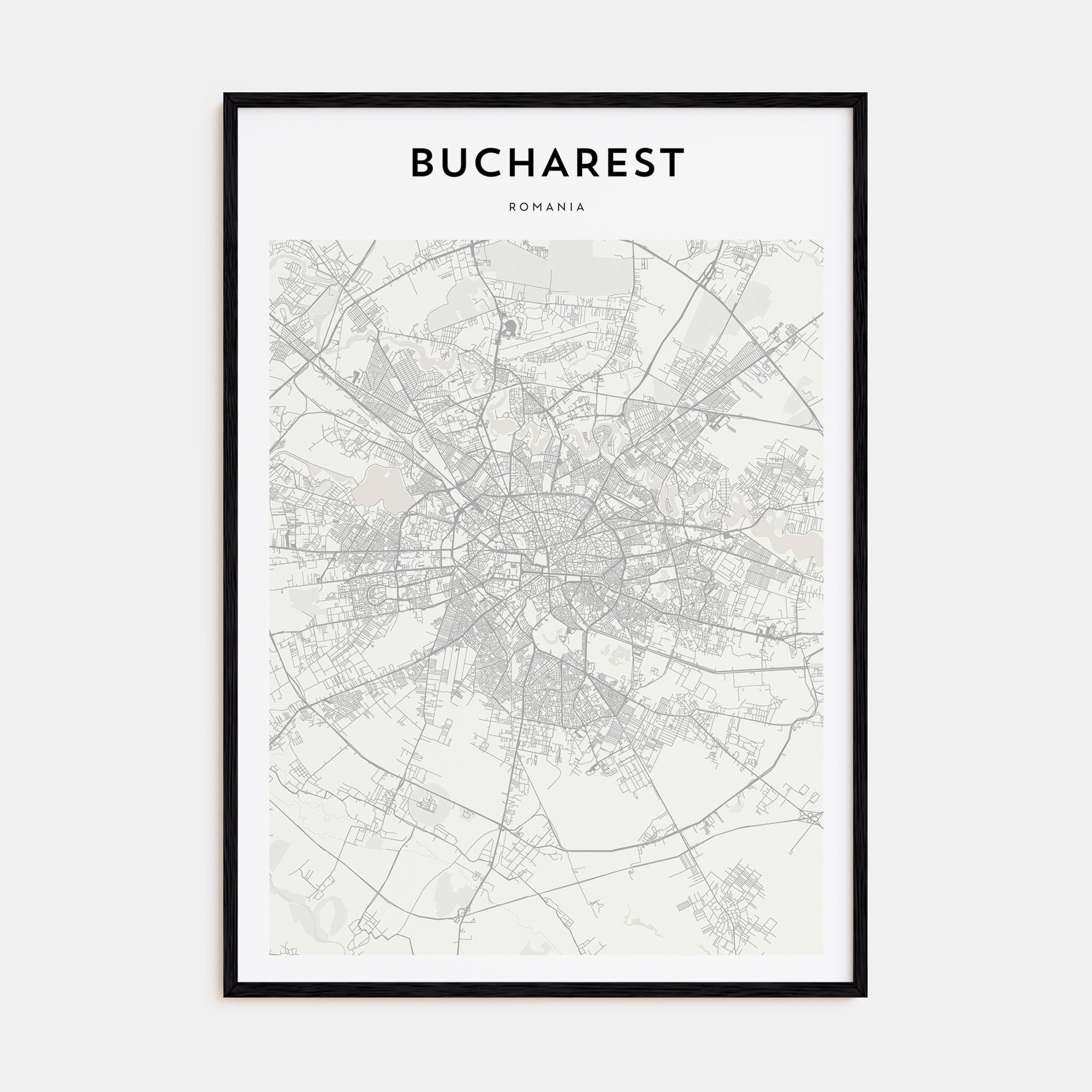 Bucharest Map Portrait Poster
