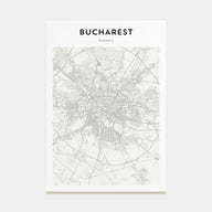 Bucharest Map Portrait Poster
