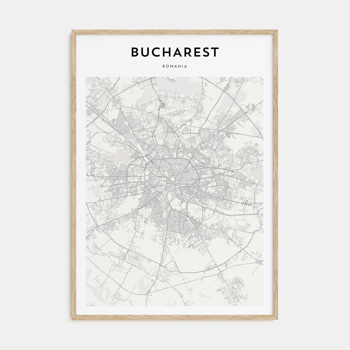 Bucharest Map Portrait Poster