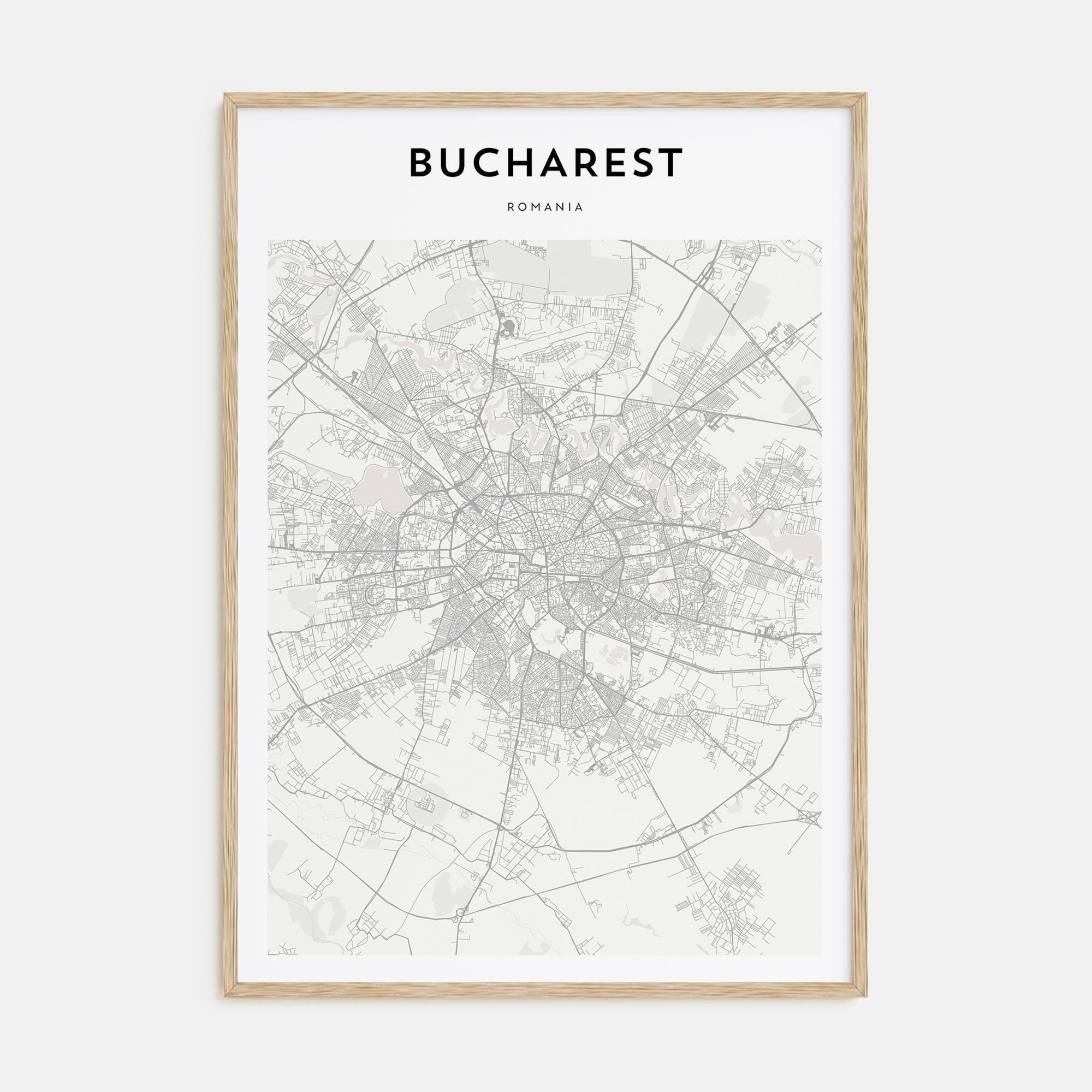 Bucharest Map Portrait Poster