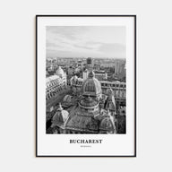 Bucharest Portrait B&W Poster