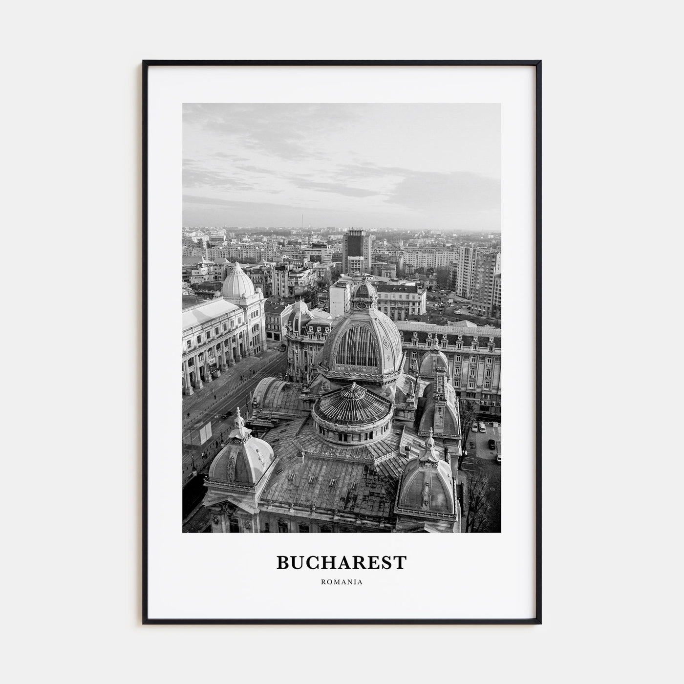 Bucharest Portrait B&W Poster