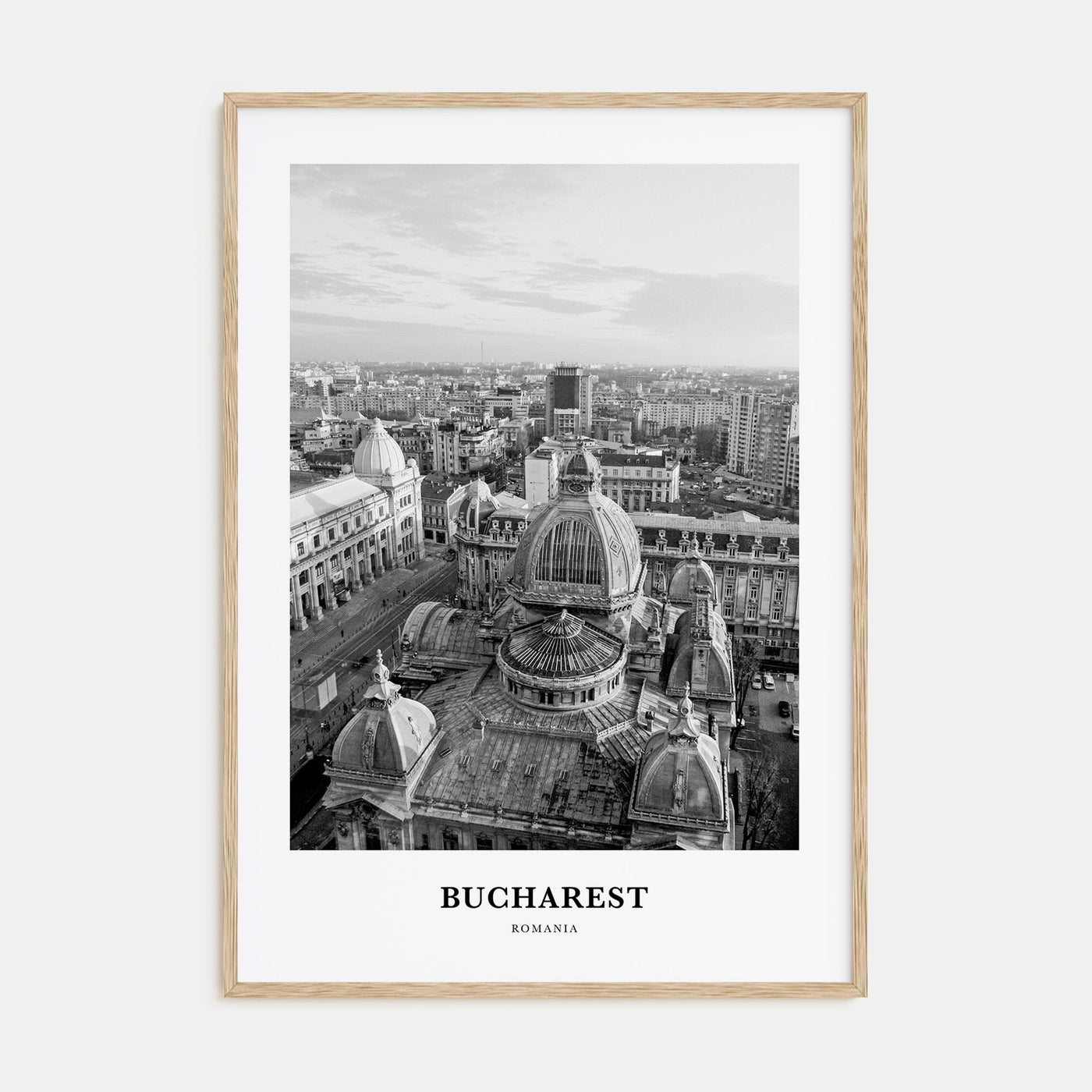 Bucharest Portrait B&W Poster