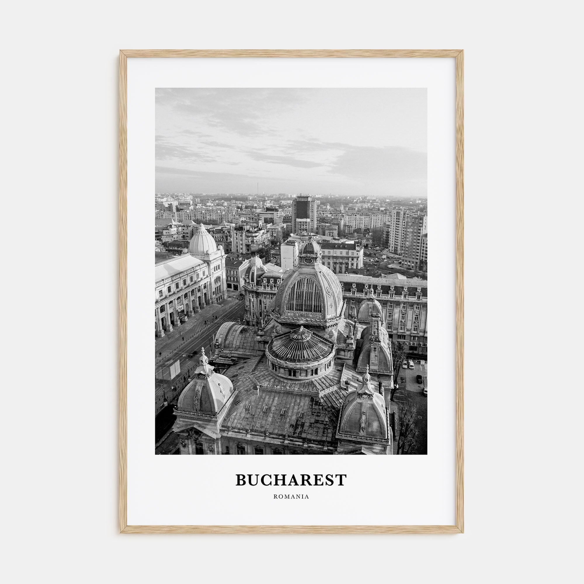 Bucharest Portrait B&W Poster
