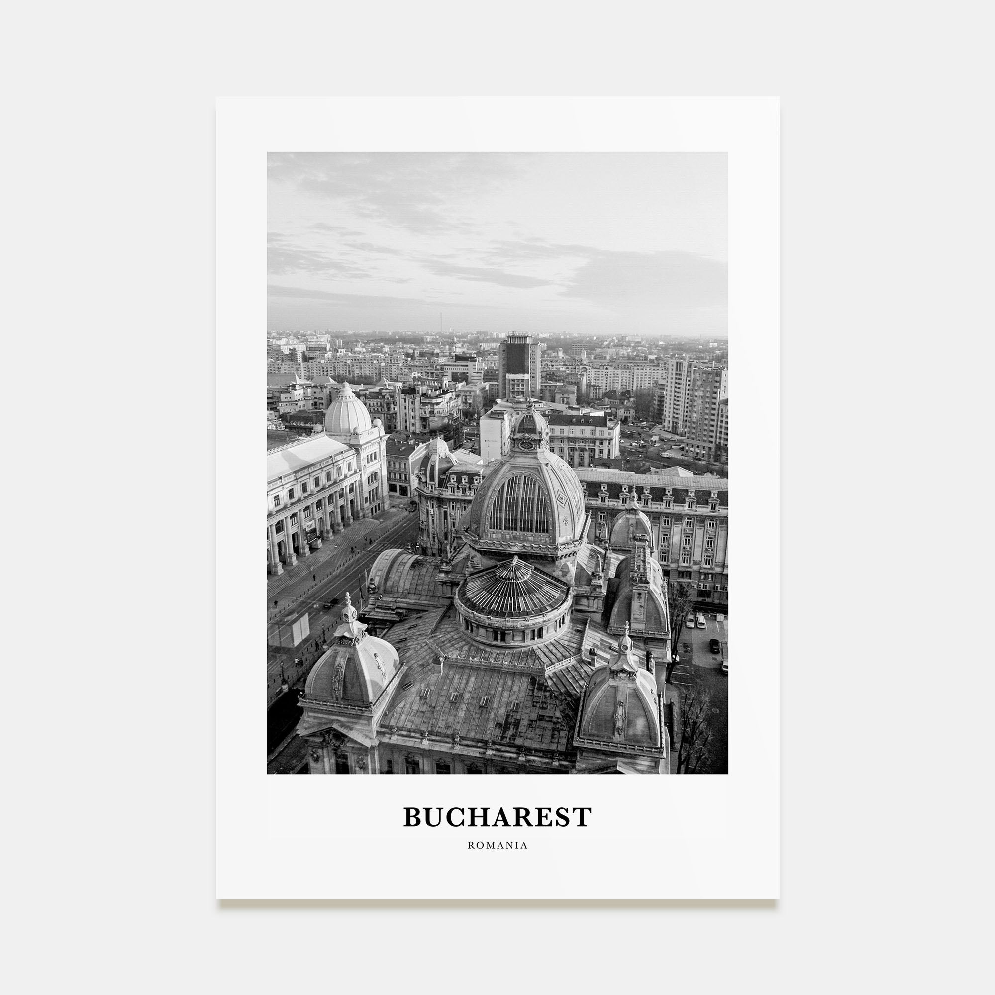 Bucharest Portrait B&W Poster