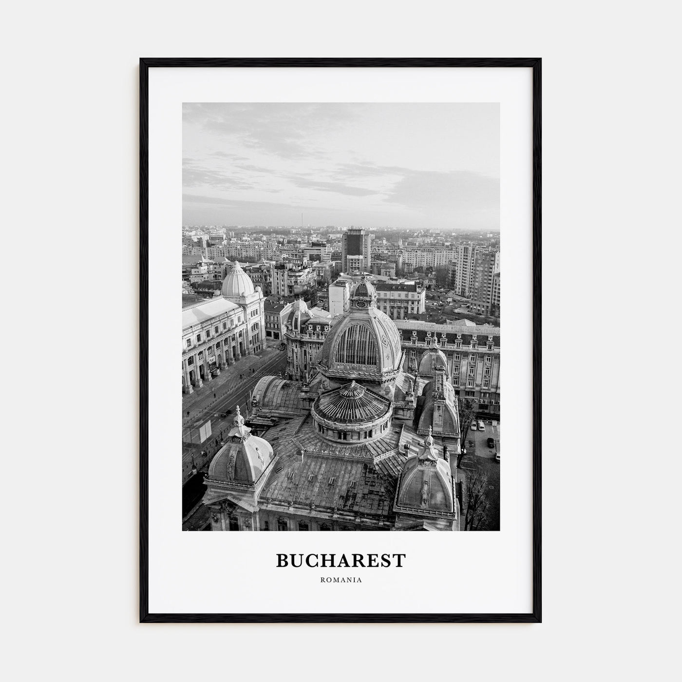 Bucharest Portrait B&W Poster