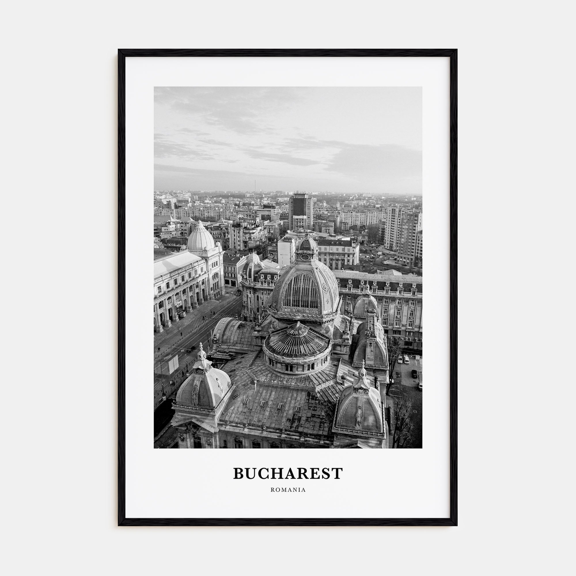 Bucharest Portrait B&W Poster