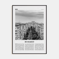 Bucharest Travel B&W No 1 Poster