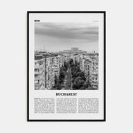 Bucharest Travel B&W No 1 Poster
