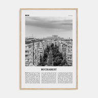 Bucharest Travel B&W No 1 Poster