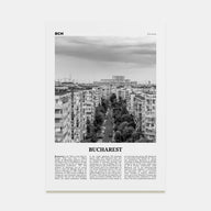 Bucharest Travel B&W No 1 Poster