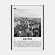 Bucharest Travel B&W No 2 Poster