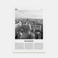 Bucharest Travel B&W No 2 Poster