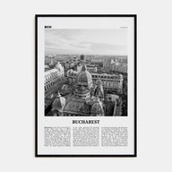 Bucharest Travel B&W No 2 Poster