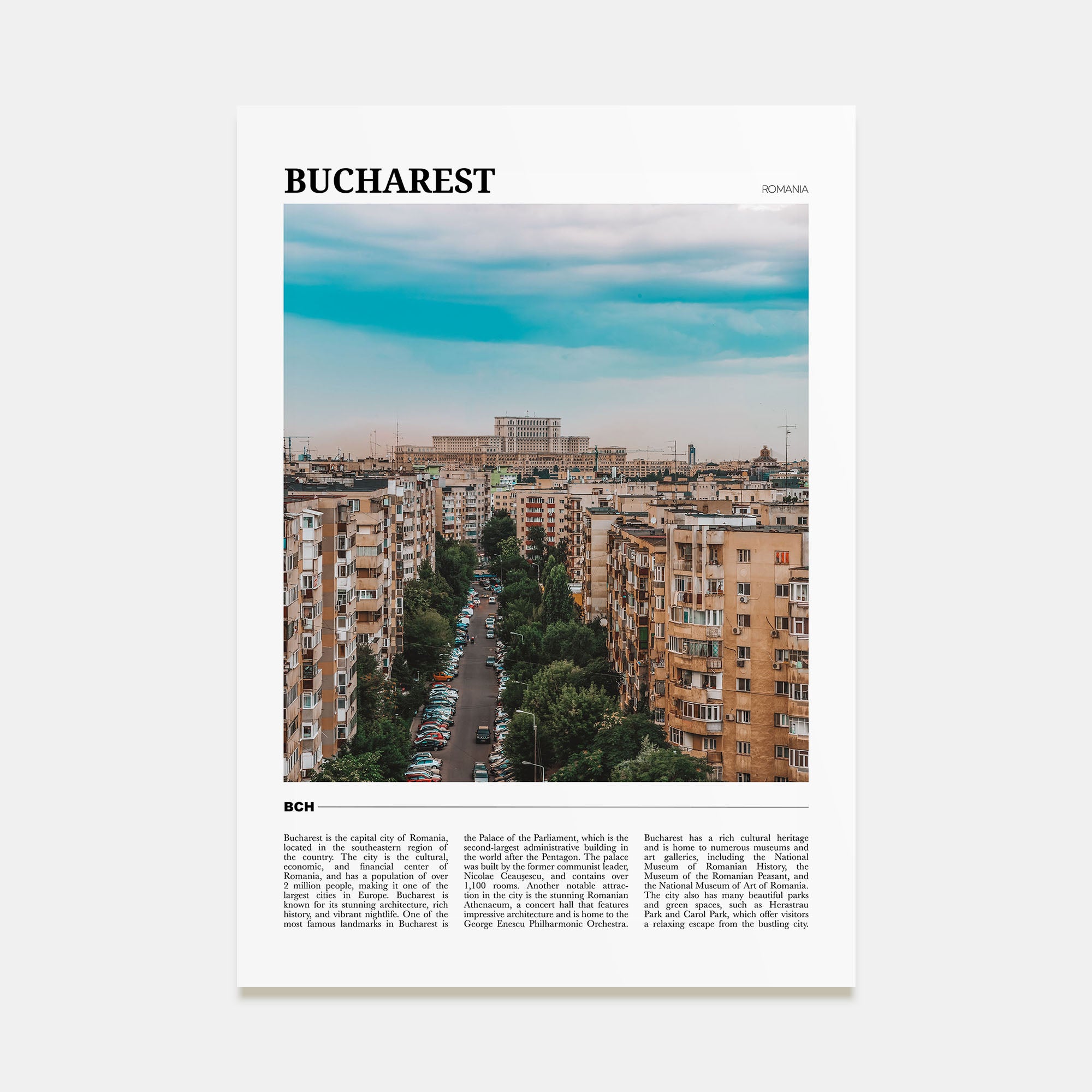 Bucharest Travel Color No 1 Poster
