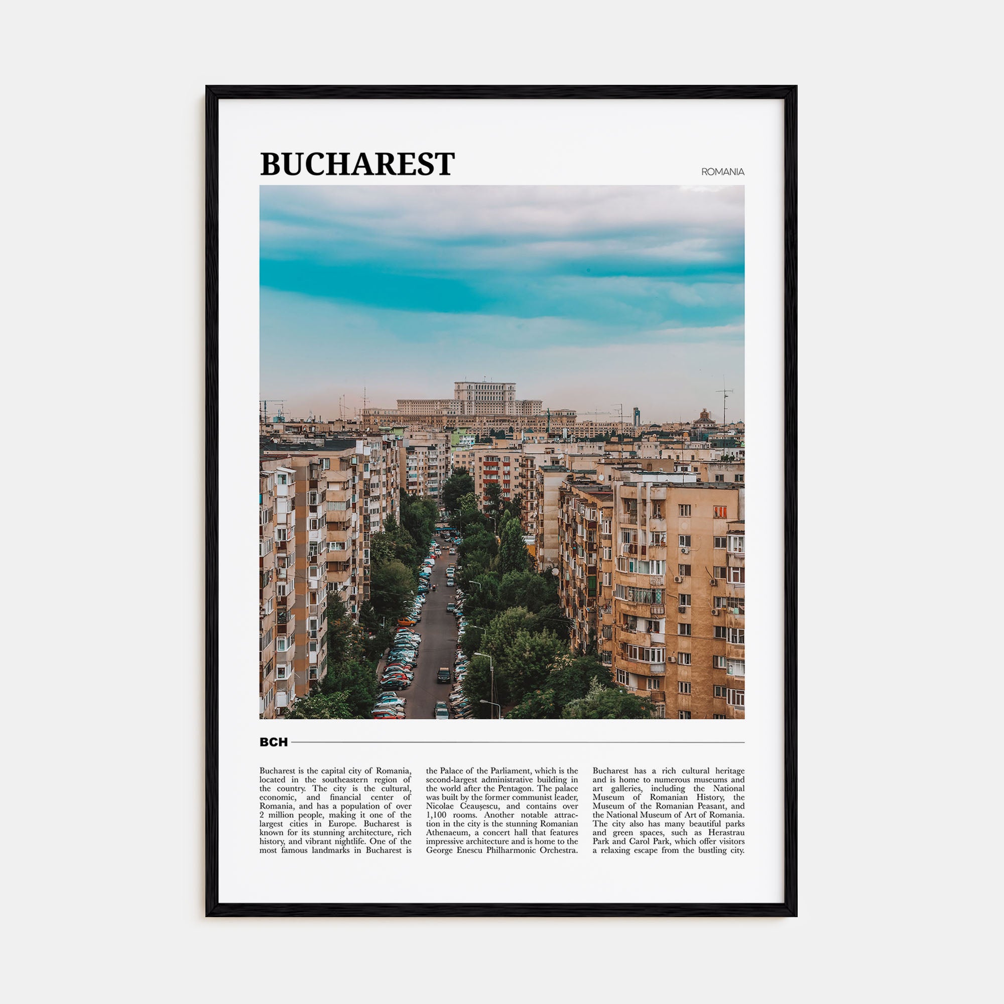 Bucharest Travel Color No 1 Poster