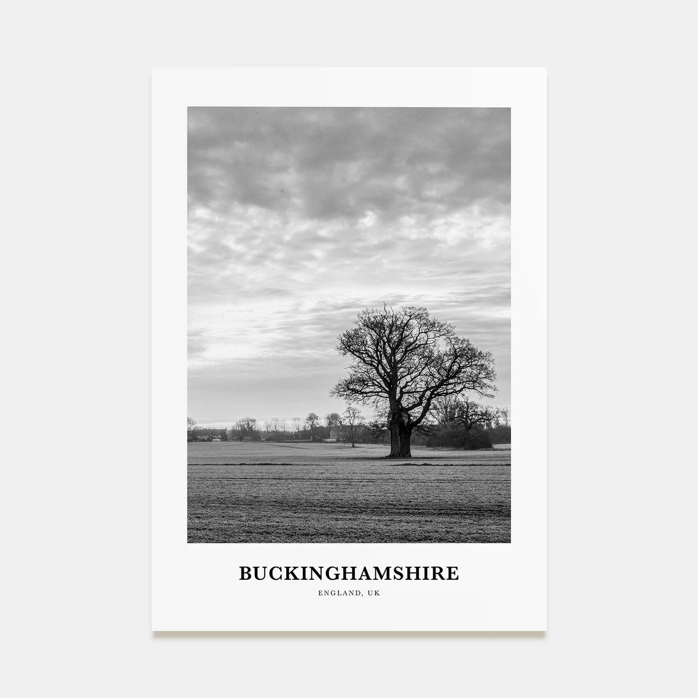 Buckinghamshire Portrait B&W Poster
