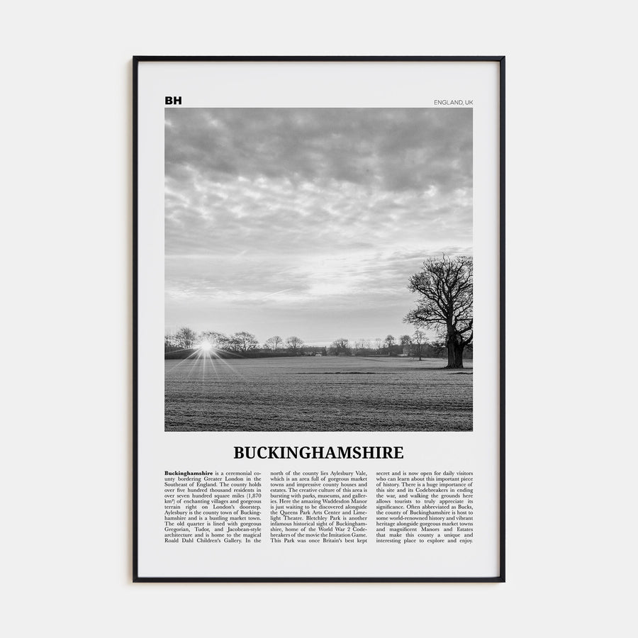 Buckinghamshire Travel B&W Poster