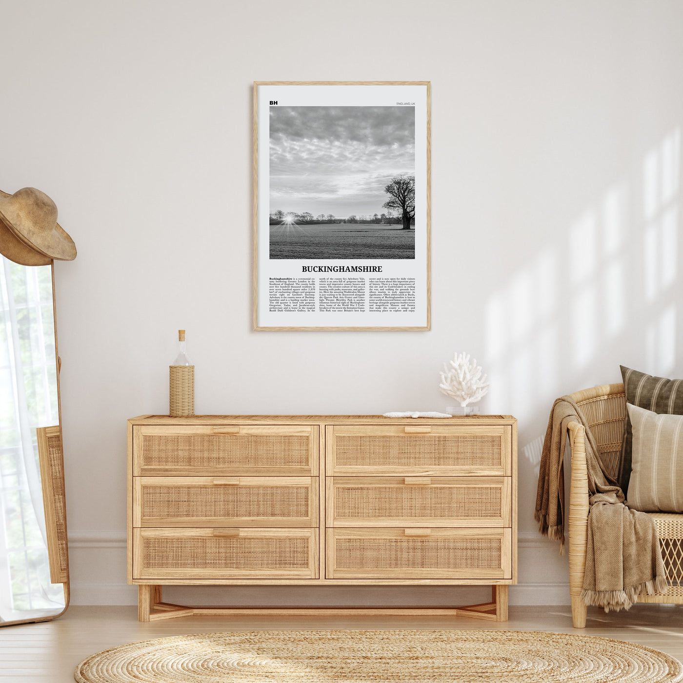 Buckinghamshire Travel B&W Poster